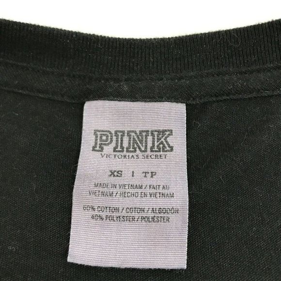 PINK Victoria Secret Leopard Print Sequence Black Long Sleeve Top Size XS - Picture 4 of 5